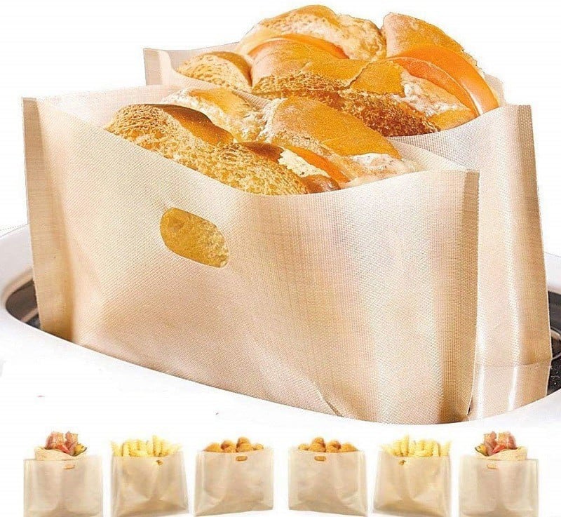 Set 3 sacchetti per toast e panini , antiaderenti , riutilizzabili