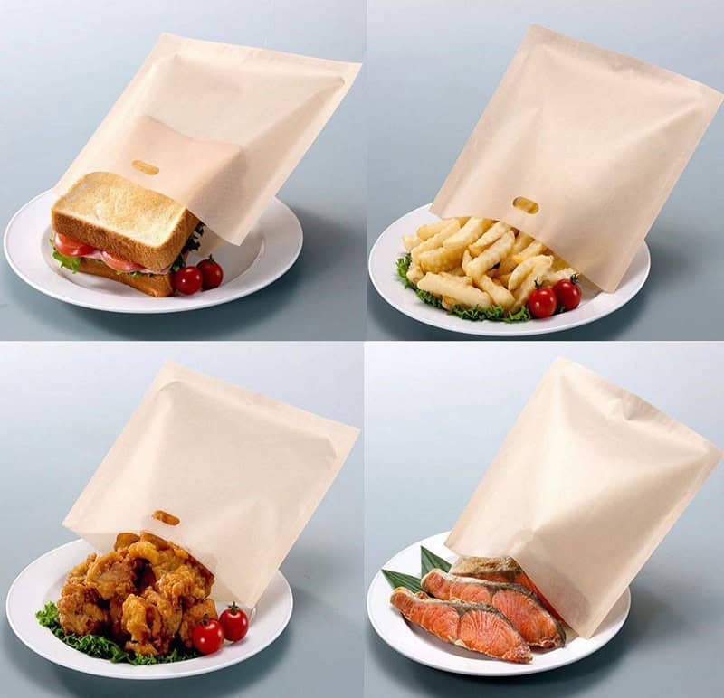 Set 3 sacchetti per toast e panini , antiaderenti , riutilizzabili