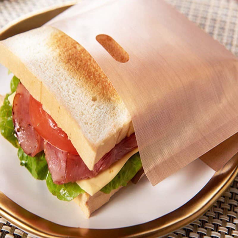 Set 3 sacchetti per toast e panini , antiaderenti , riutilizzabili