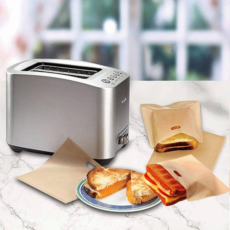 Set 3 sacchetti per toast e panini , antiaderenti , riutilizzabili