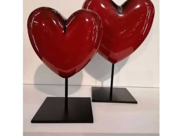 "CuoreMatto" cuore in ceramica artistica con supporto by Theo Design