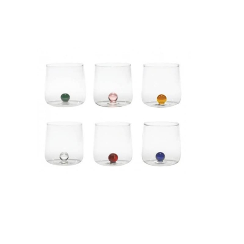 Bilia tumbler e liquore pz.6 bicchieri assortiti in vetro borosilicato Zafferano