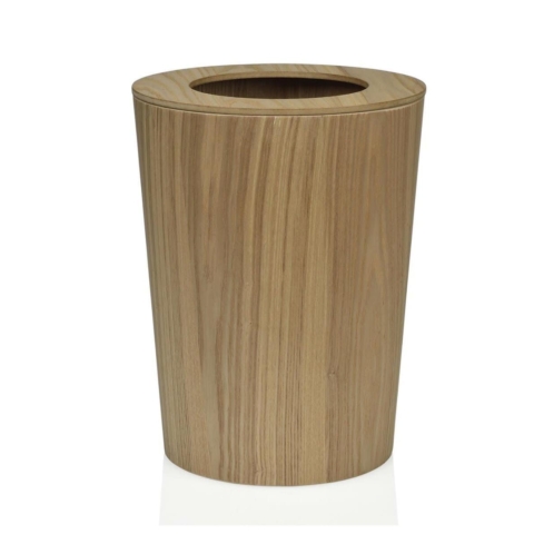 Cestino gettacarte per bagno o scrivania in legno di frassino