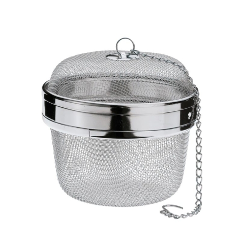 Sfera colino per spezie in acciaio inox a maglie strette