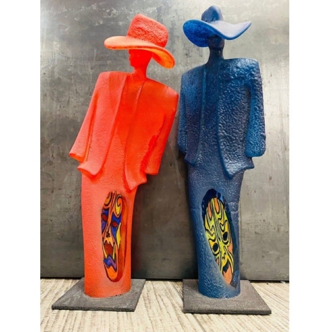 "Night and Day" sculture in pasta di vetro design Kjell Engman Kosta Boda limited edition