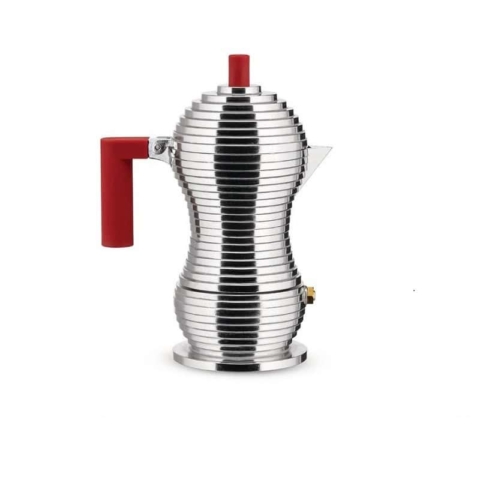 Caffettiera Pulcina Alessi in alluminio design Michele Lucchi