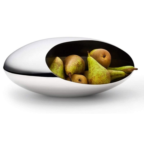Centrotavola portafrutta e portaoggetti Cocoon cm.30 in acciaio Philippi
