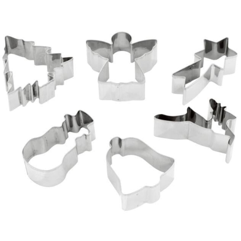 SET TAGLIAPASTA E BISCOTTI NATALIZI IN ACCIAIO PZ.6