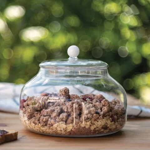 Biscottiera Bilia in vetro borosilicato design Federico De Majo Zafferano
