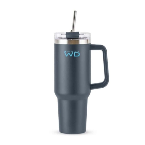 Mug americana in acciaio inox LT. 1,2 WD lifestyle con cannuccia