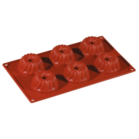 Stampo multiplo pz.6 mini Guglhupf in silicone alimentare
