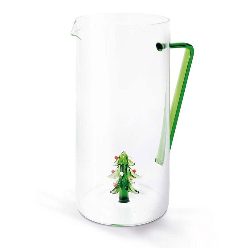 Caraffe in vetro borosilicato con decoro interno a tema natalizio