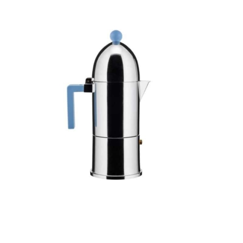 Caffettiera Cupola m/azzurro in alluminio PER INDUZIONE design Aldo Rossi