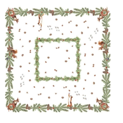 Copritavolo "Lo scoiattolo" in puro lino cm.110x100 - The Napking