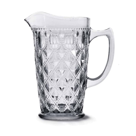 Caraffa in vetro con decoro a rilievo lt.1,5