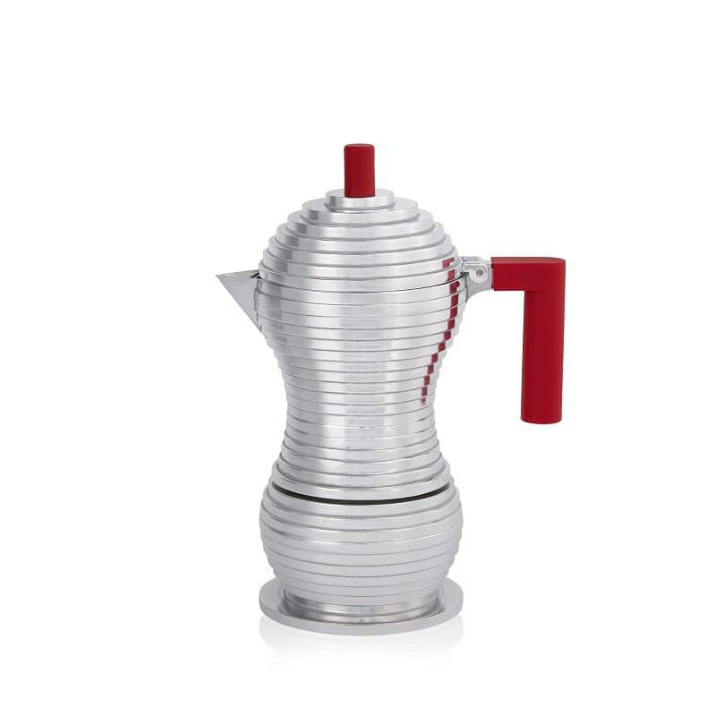 Caffettiera Pulcina Alessi PER INDUZIONE manico rosso