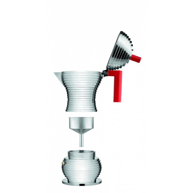 Caffettiera Pulcina Alessi PER INDUZIONE manico rosso