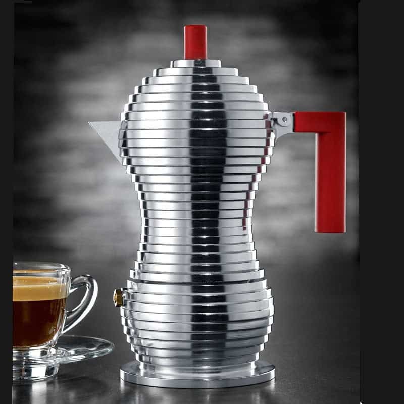 Caffettiera Pulcina Alessi PER INDUZIONE manico rosso