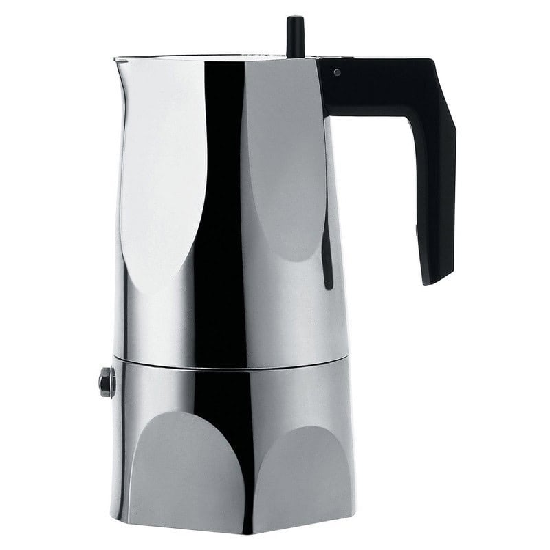 Caffettiera in alluminio  Ossidiana 3 tazze Alessi di Mario Trimarchi
