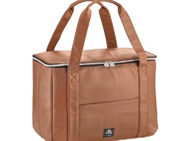 Borsa termica brown in ecopelle lt.28 cm.44x22x29
