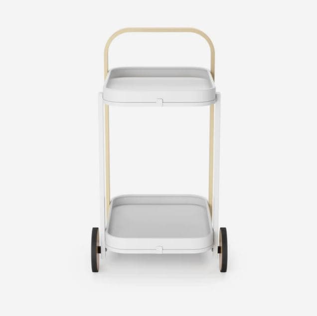 Carrello bar e porta oggetti Bellwood con vassoio rimovibile e ruote in gomma - immagine 2