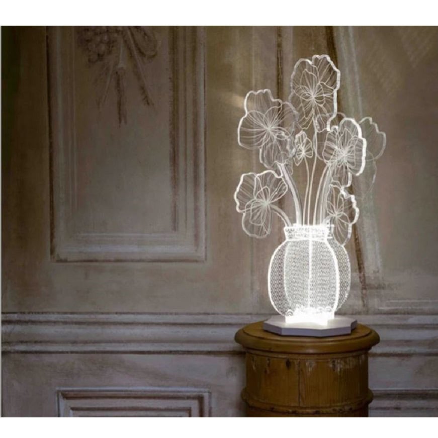 Margot lampada a led in cristallo acrilico inciso a laser - immagine 2