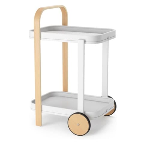 Carrello bar e porta oggetti Bellwood con vassoio rimovibile e ruote in gomma
