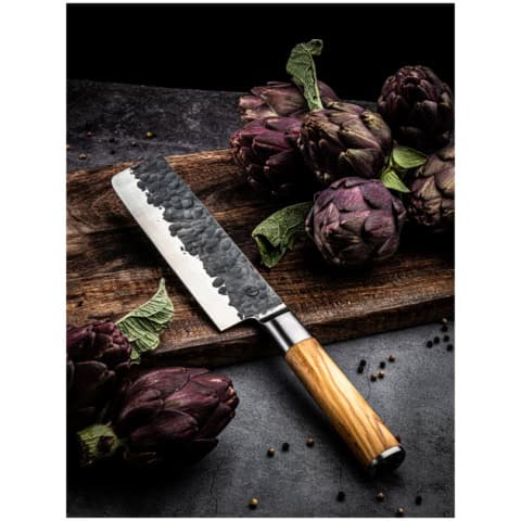 Coltelli Forged - Olive in acciaio giapponese e ulivo- Unique handmade knives-